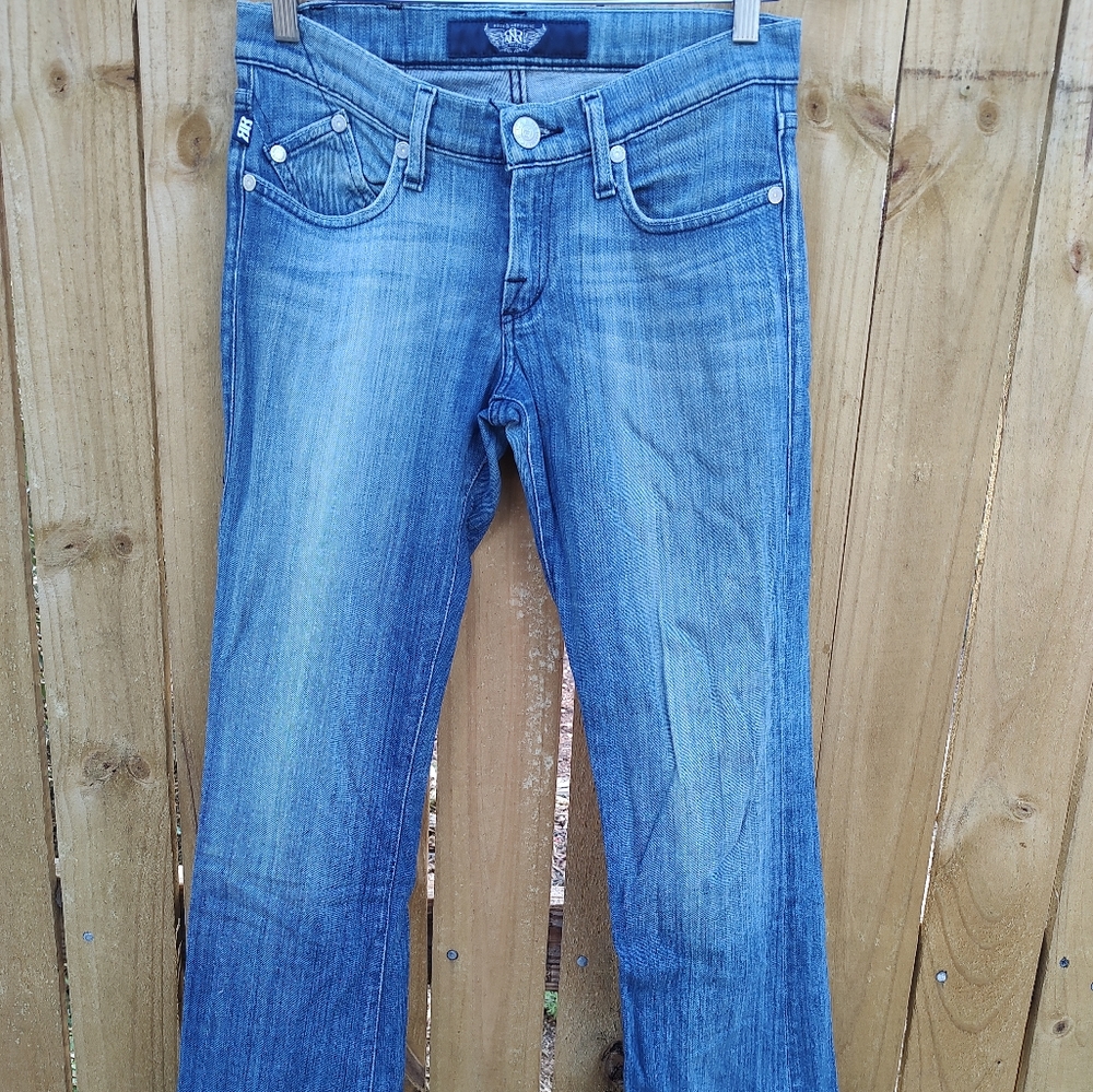 Ladies size 27 Rock & Republic distressed faded bootcut jeans